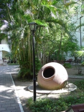 Tinajon on patio in Camaguey, Cuba